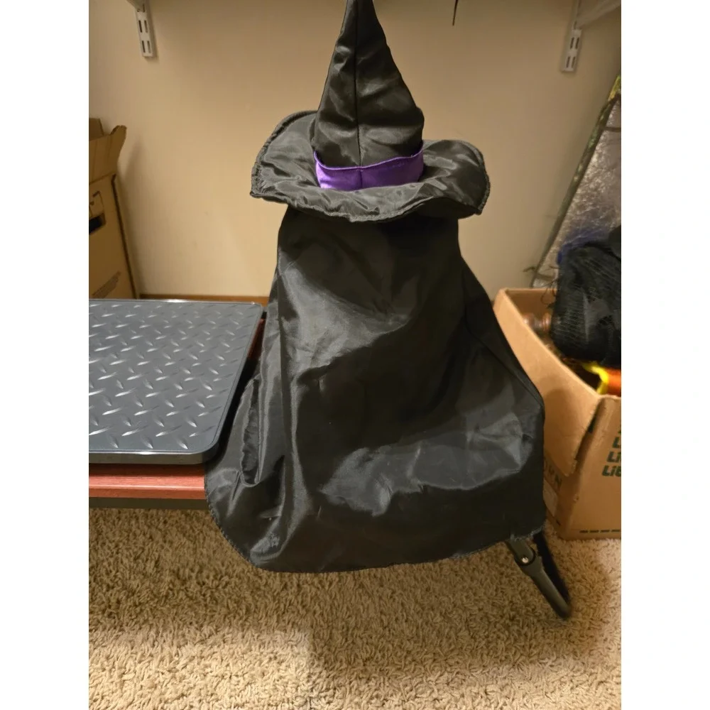 Halloween Animated Ghost Witch Boo Spooky Motion Sound Decor Black Purple